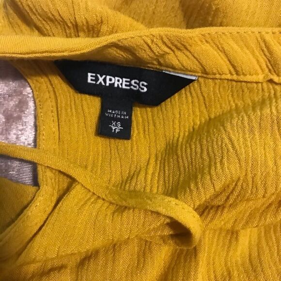 EXPRESS Yellow Sleeveless Flounce Halter Top - Picture 8 of 8